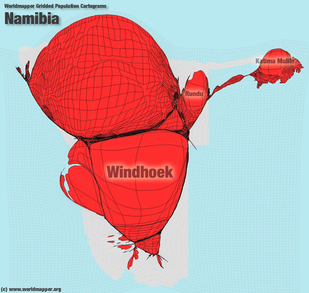 Namibia Bevölkerung Verteilung